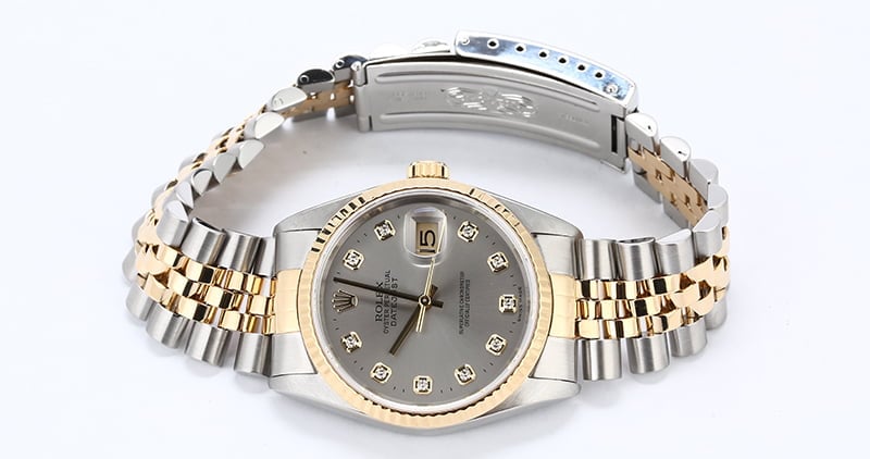 Rolex Datejust 16233 Rhodium Diamond Dial