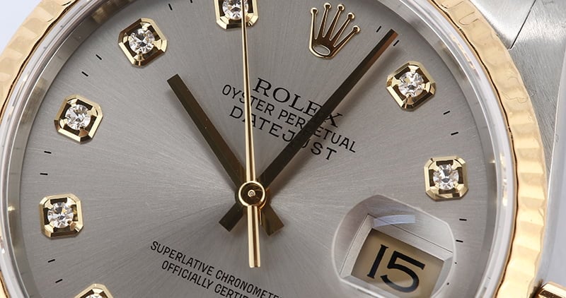 Rolex Datejust 16233 Rhodium Diamond Dial