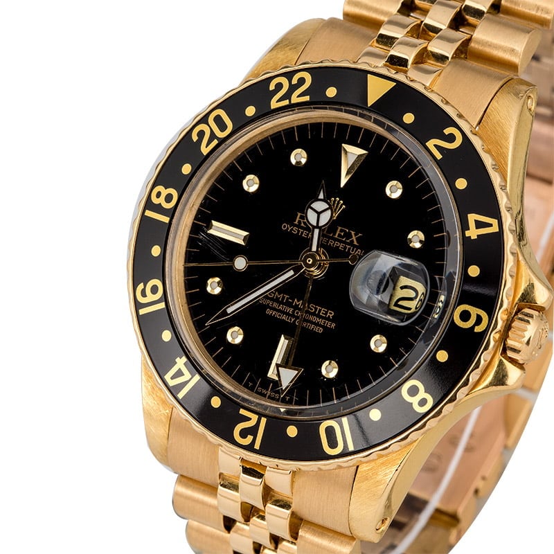 Vintage Rolex GMT Master 1675 Yellow Gold