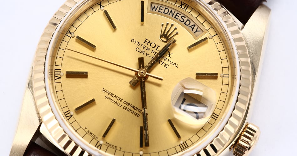 Rolex Day-Date 18038 Fluted Bezel