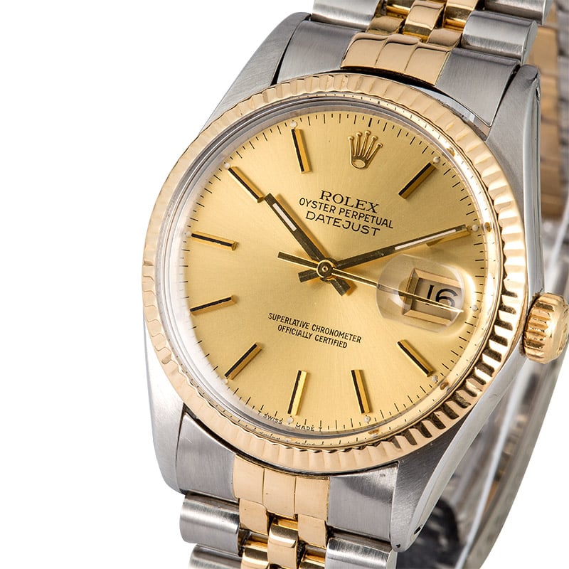 Datejust Rolex 16013 Champagne Index Dial