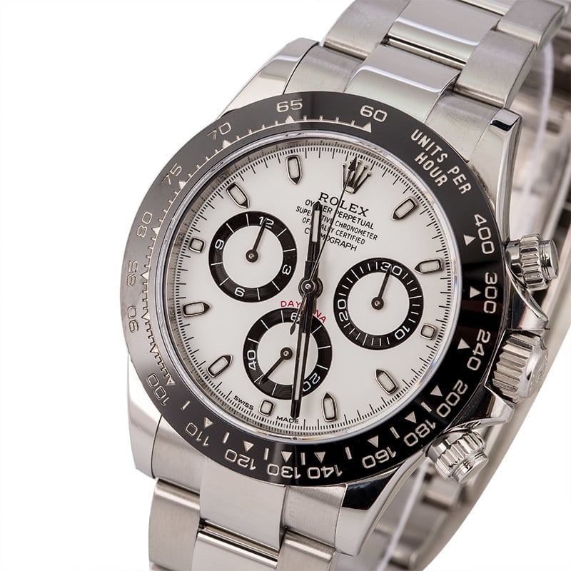 Pre-Owned Rolex Daytona 116500 White Dial Black Ceramic Bezel