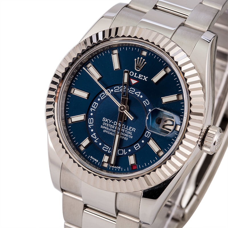 Pre-Owned Rolex Sky-Dweller 326934 Blue Luminous Index Dial