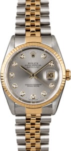 Rolex Datejust 16233 Rhodium Diamond Dial