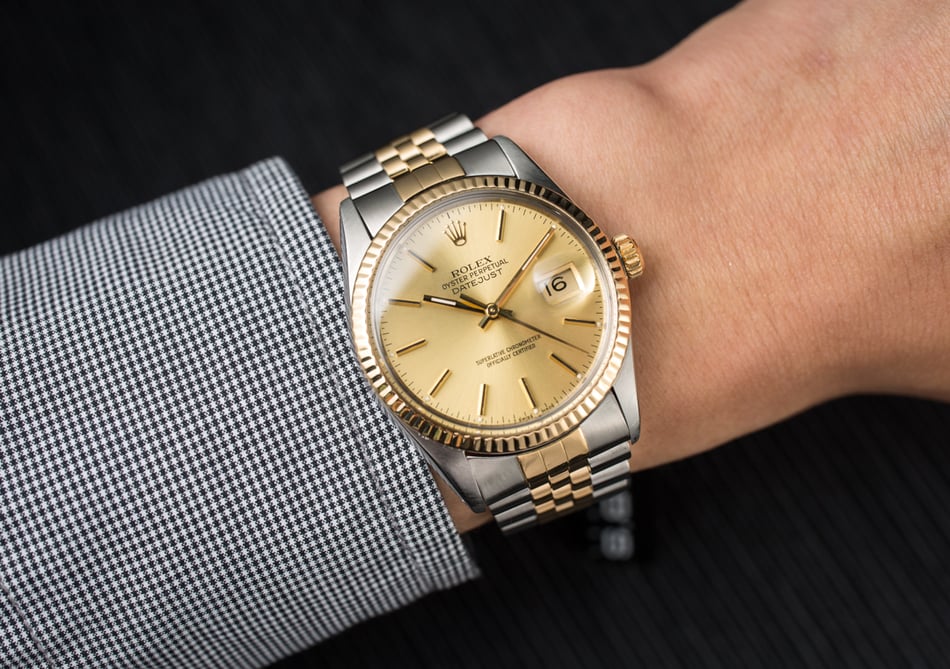 Datejust Rolex 16013 Champagne Index Dial