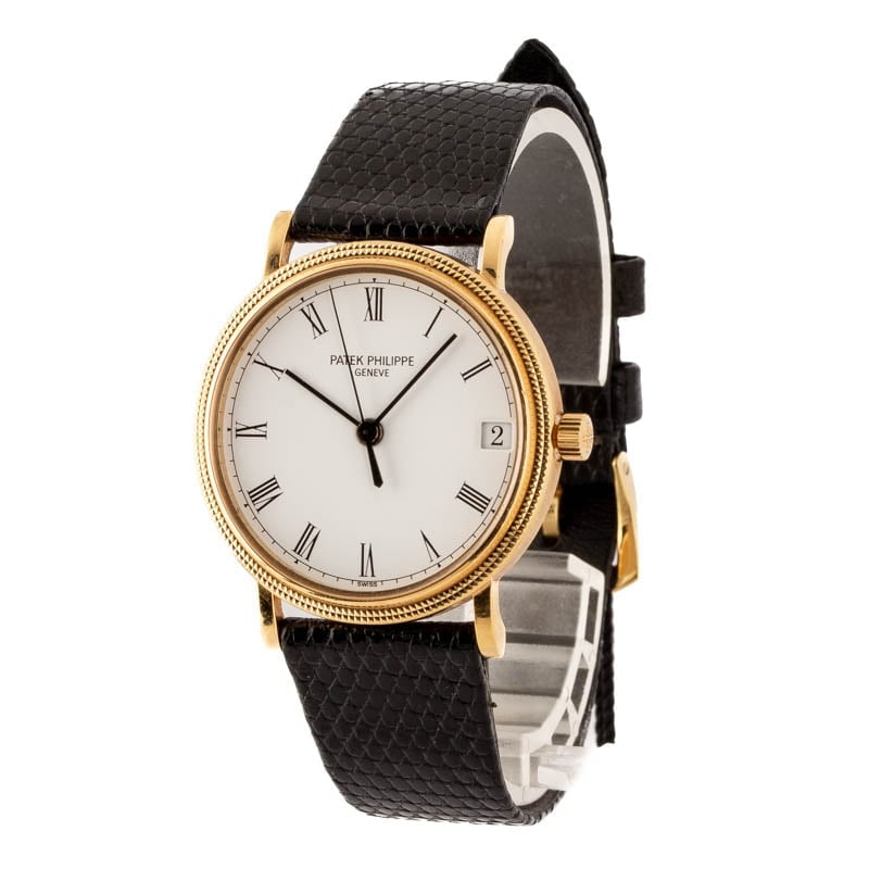 PATEK PHILIPPE, CALATRAVA DOUBLE-SIGNED TIFFANY & CO, REF 3802/205J,  YELLOW GOLD BRACELET WATCH WITH DATE AND RETAILER SIGNATURE, CIRCA 2000, Important Watches, 2020