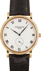 Patek Philippe Calatrava 18k Rose Gold White Roman Dial