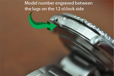 where is the serial number located on a rolex watch
