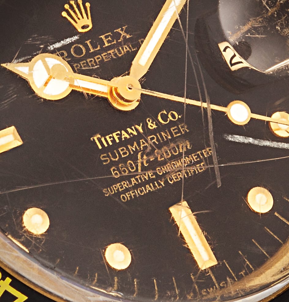 tiffanys submariner rolex black dial close up