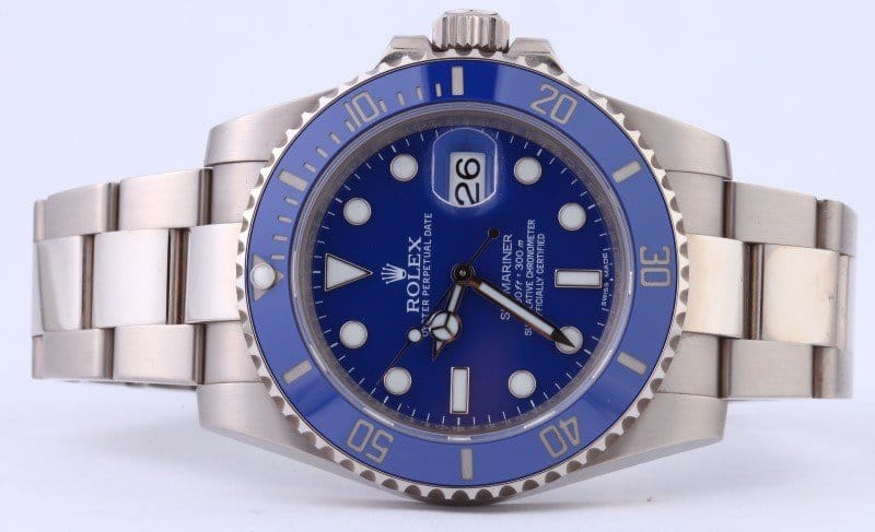 18k White Gold Blue Submariner