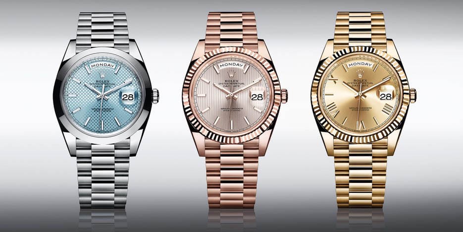 rolex day date dial options
