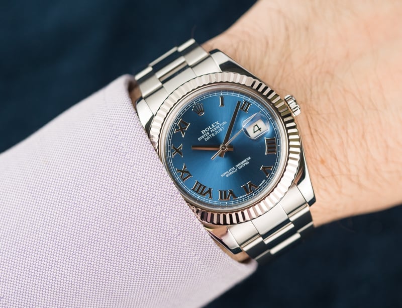41mm Rolex Datejust with Blue Dial - Bobs Watches