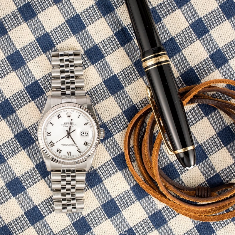 Jubilee Metal Strap in Silver and Black – Nomad Watch Works Intl