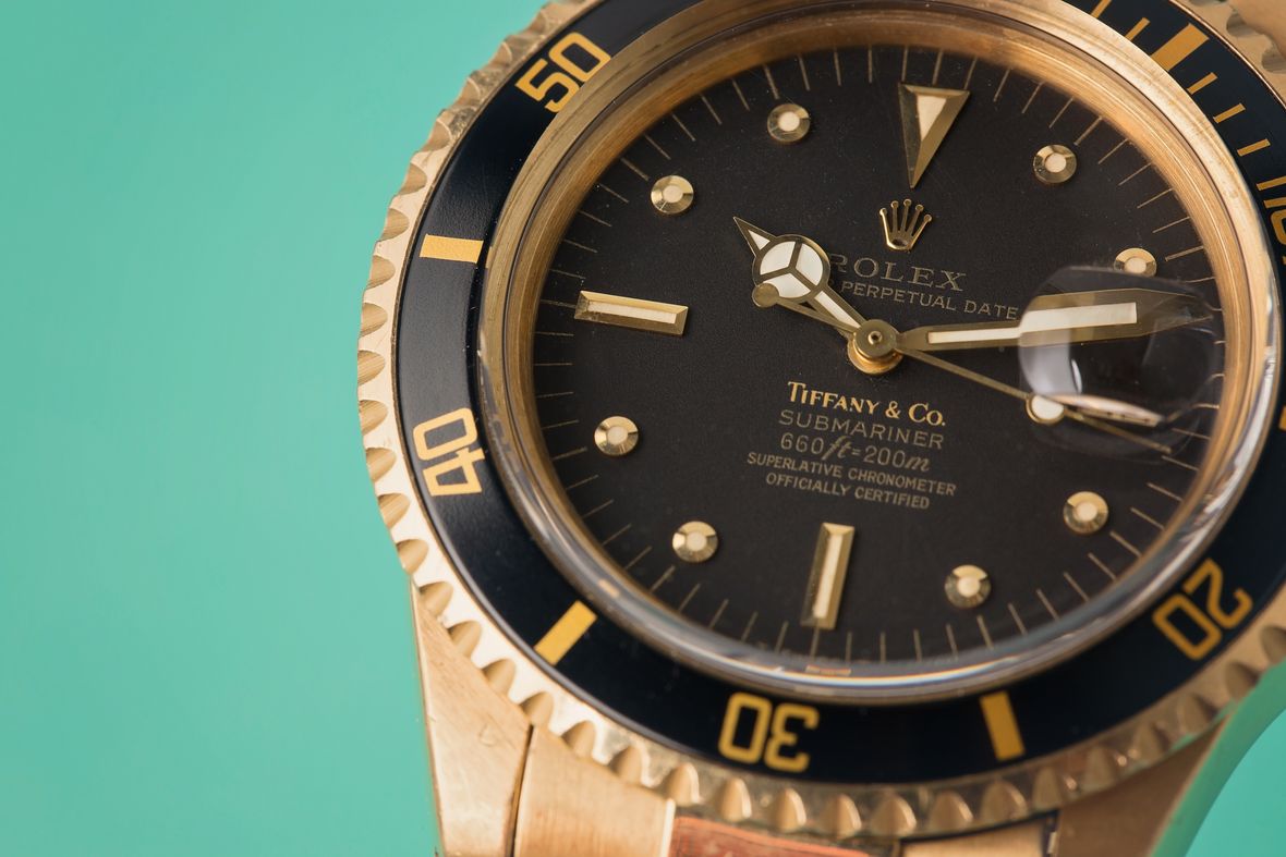 Vintage Rolex Tiffany Dials 18k Black Submariner Gold Nipple Dial