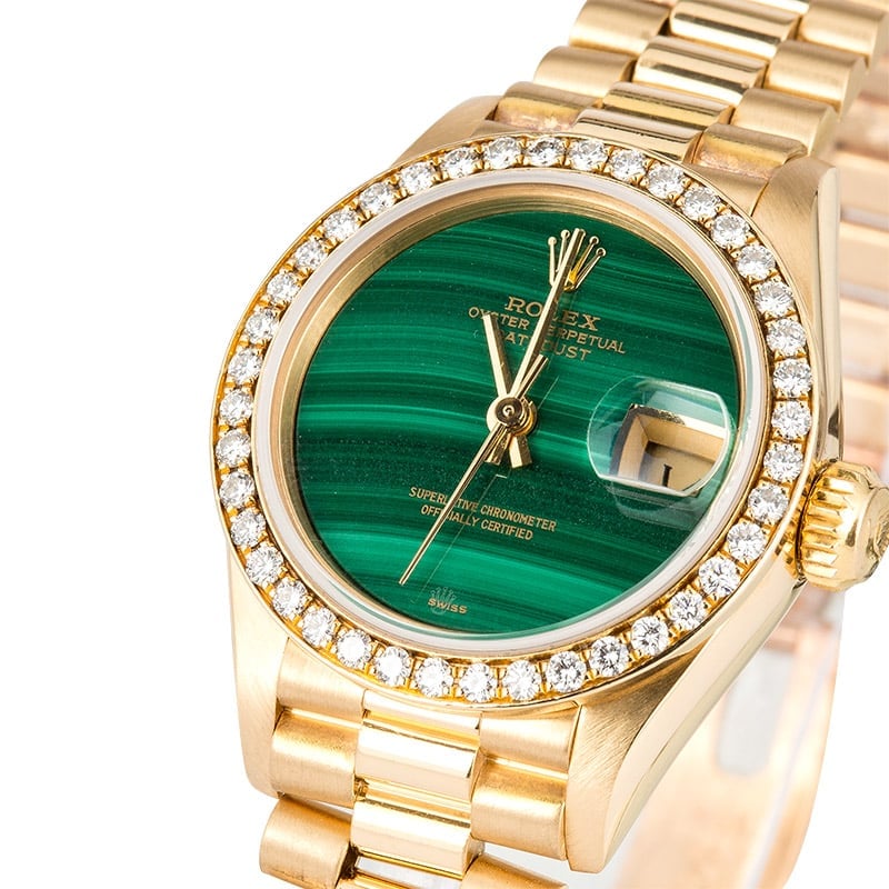 rolex lady datejust green dial
