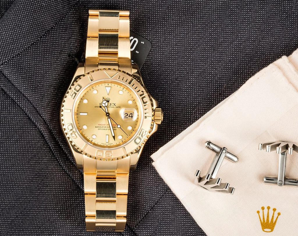 rolex yacht master gold champagne 16628