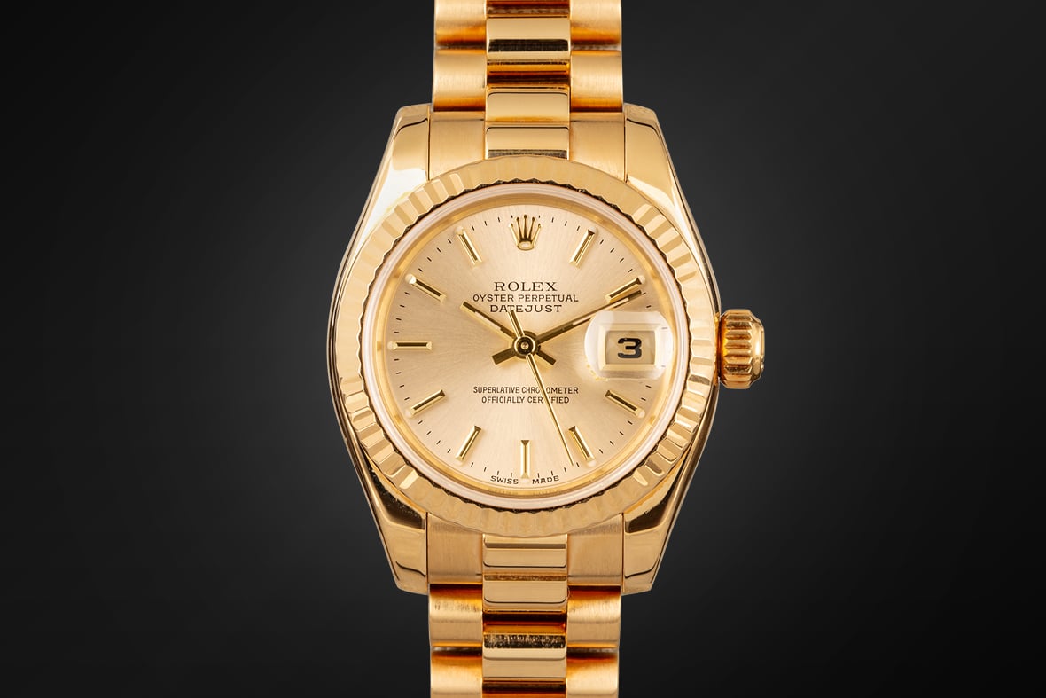 Rolex Lady President 179178 Yellow Gold Fluted Bezel