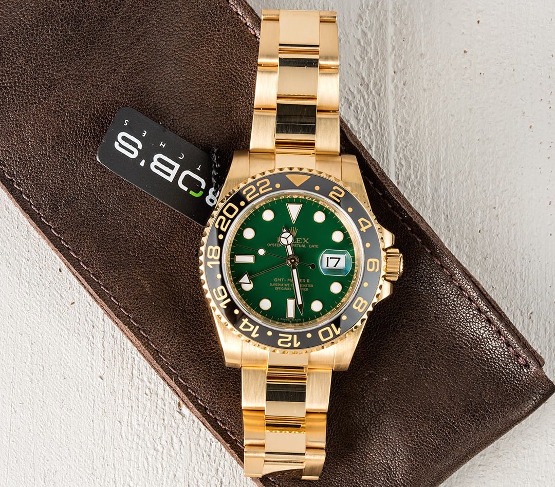 rolex watch with green face