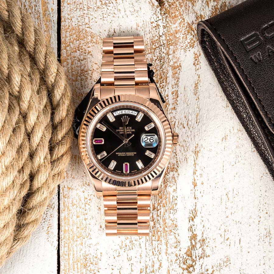 rose gold rolex with diamonds