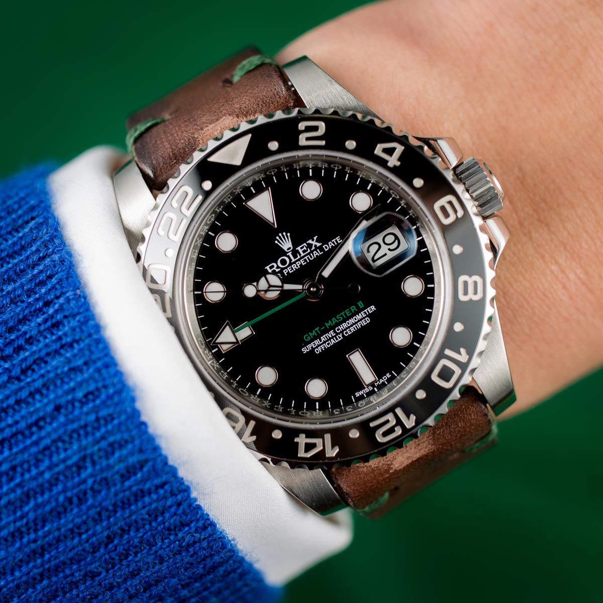 rolex with a leather band