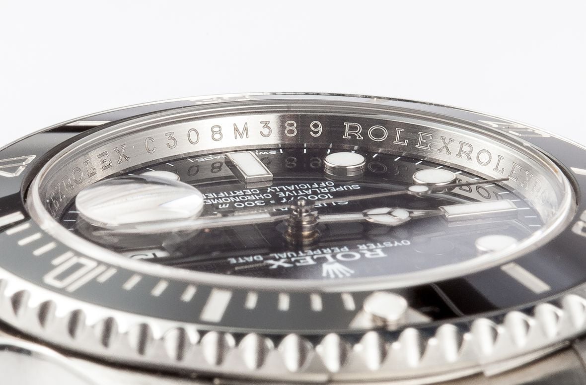 where is the serial number on a rolex submariner