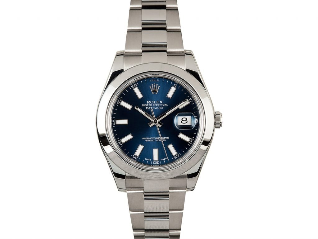 The blue dial on the Datejust 116300 is a crowd pleaser