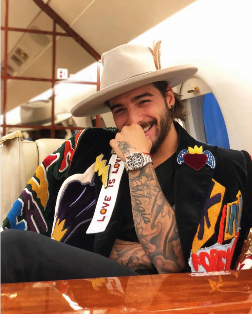 The famous millennial singer Maluma wearing a Daytona