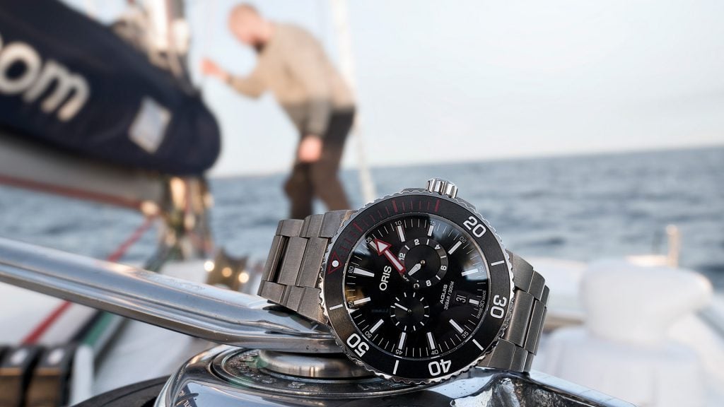 The Oris Aquis Meistertaucher with metal integrated bracelets