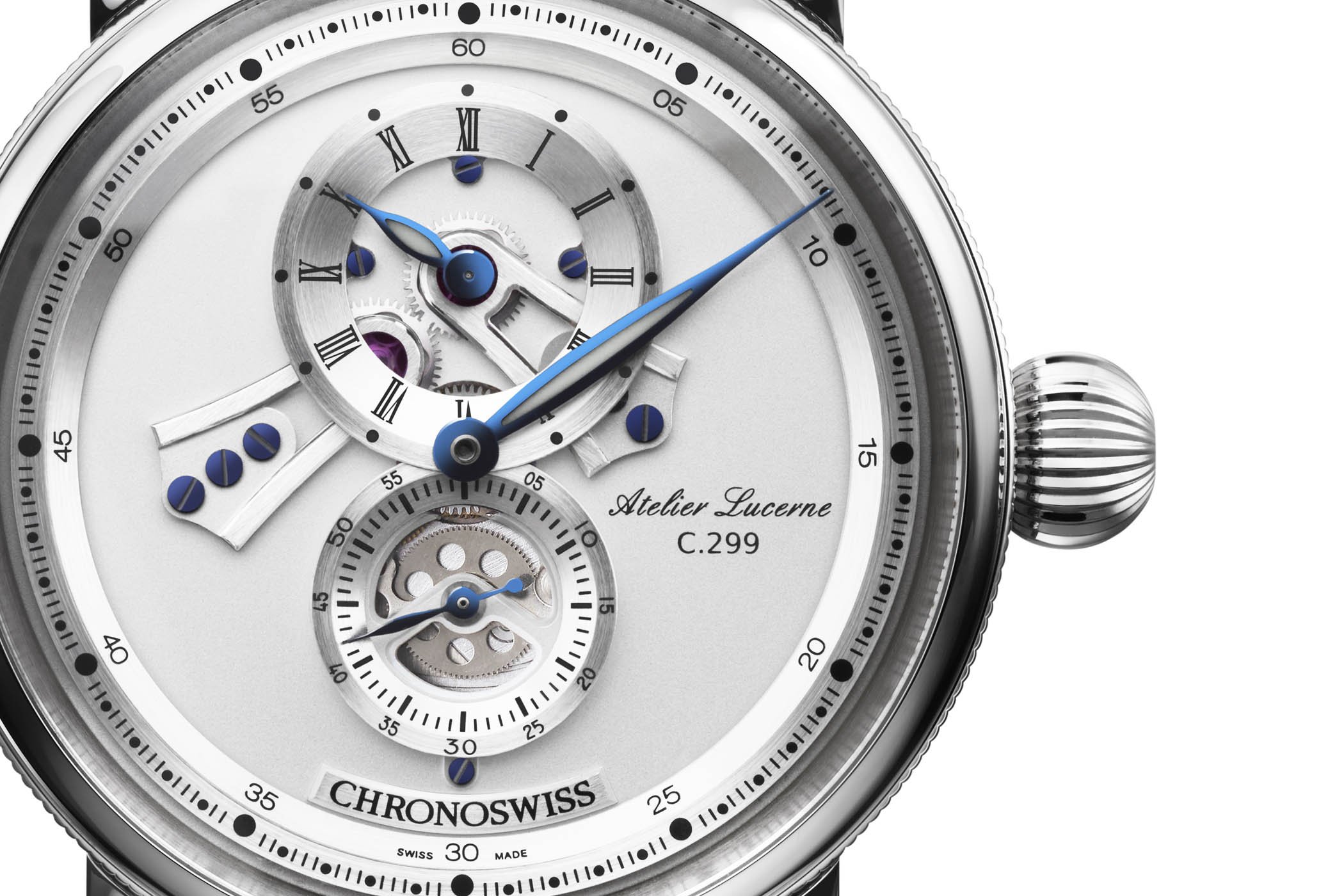 The dial of the Chronoswiss Flying Regulator Open Gear