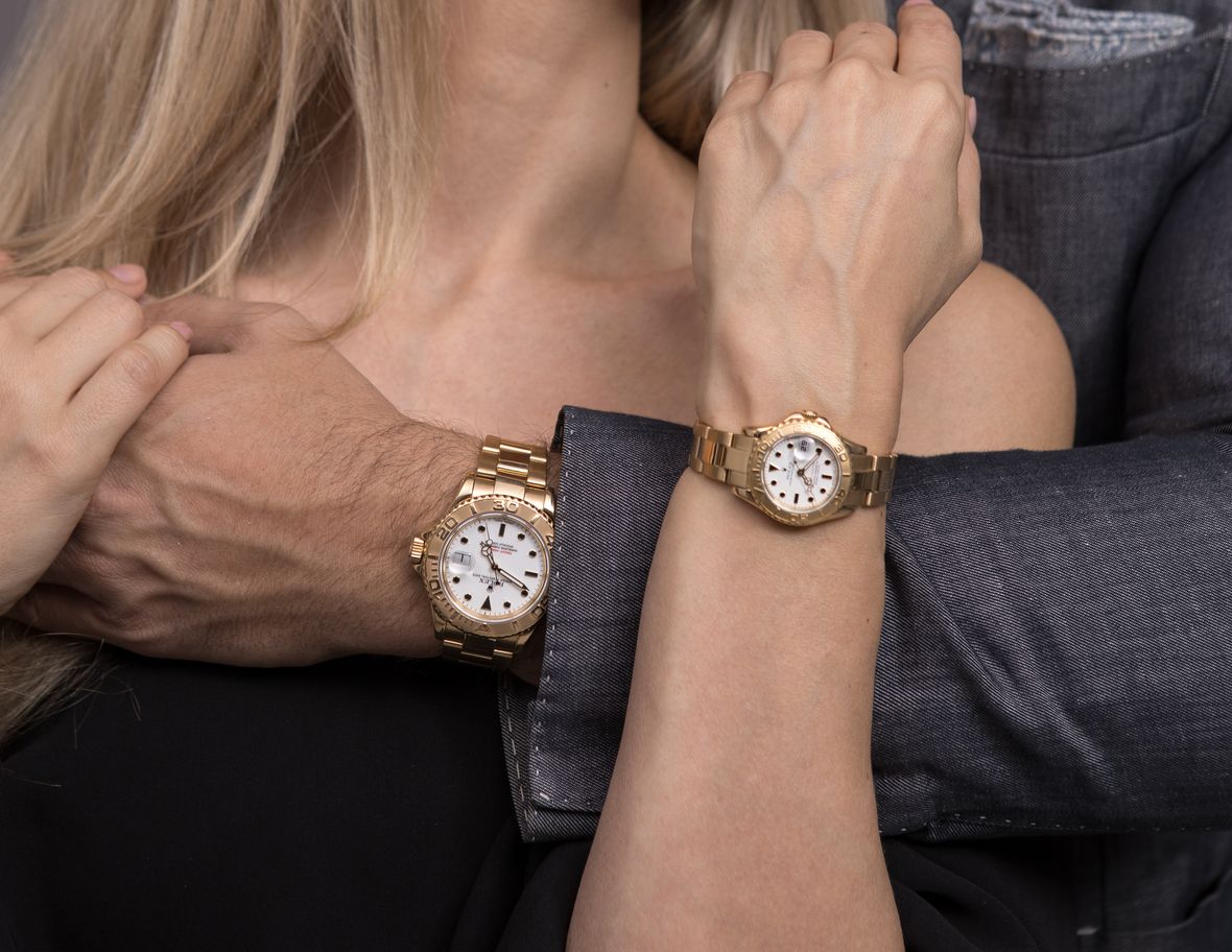 Gold Rolex Yacht-Master Sizes His and Her