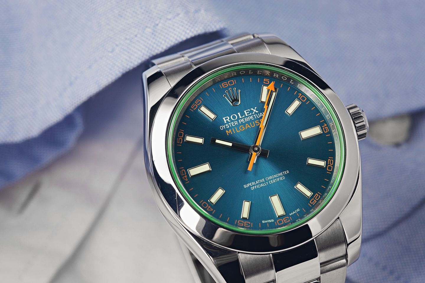 rolex milgauss blu