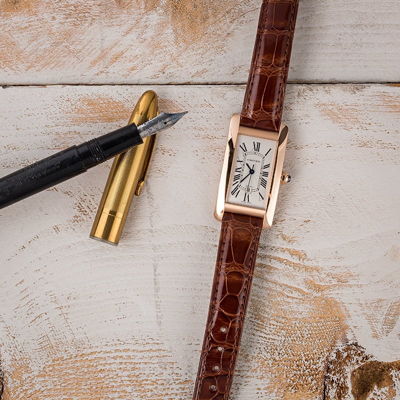 cartier tank americaine pink gold