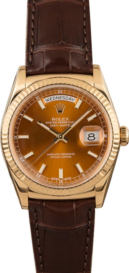 fall fashion Watches - Rolex Day-Date 118138 Cognac Dial
