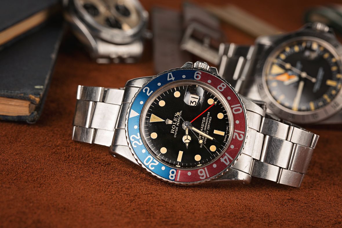 History of Rolex Watches Vintage GMT-Master Pepsi Gilt Dial