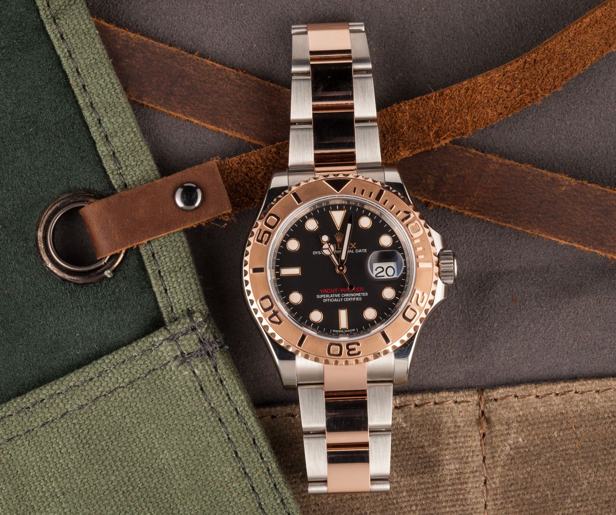 rolex yacht master two tone rose gold
