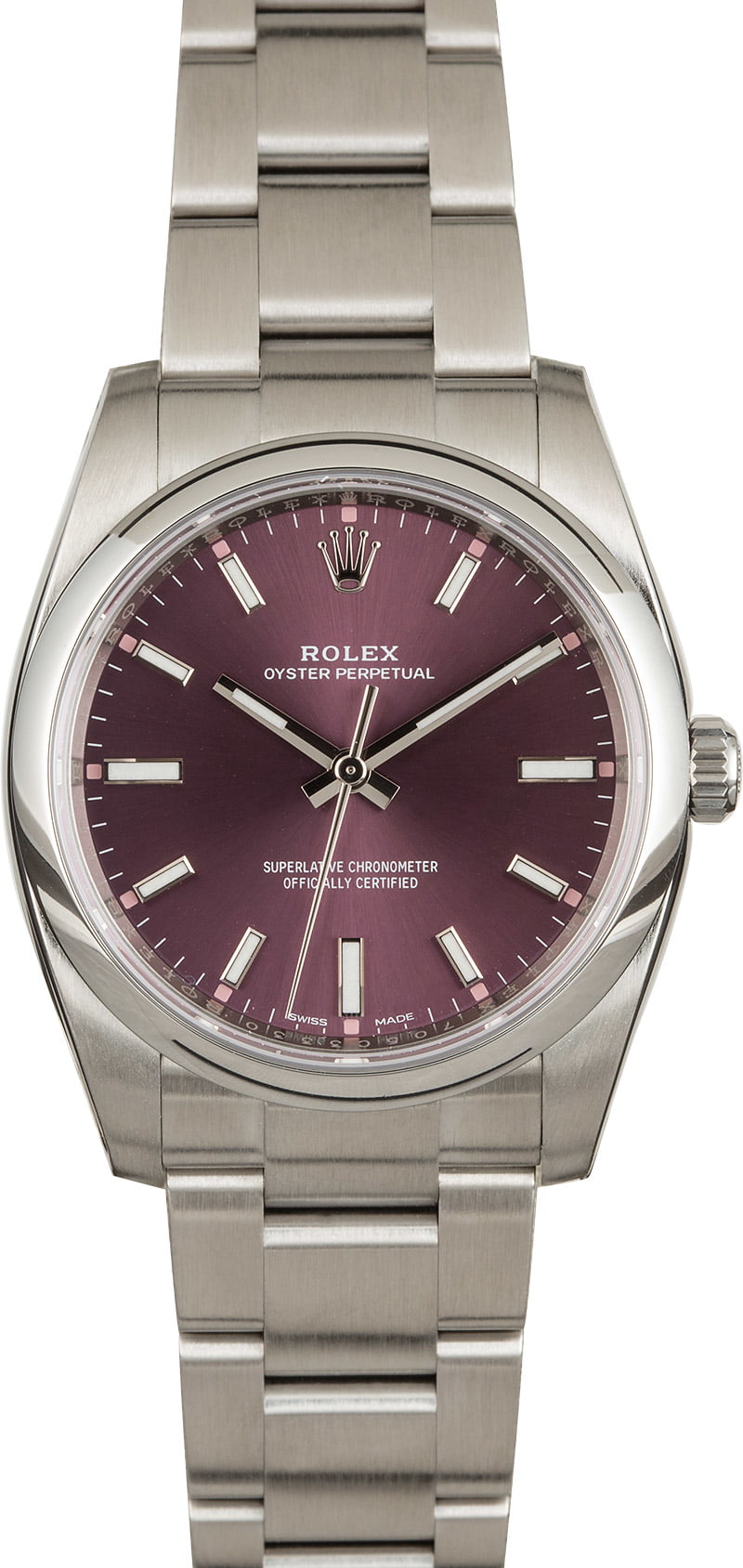 Our Favorite Rare Colorful Rolex Watch Dials Oyster Perpetual 114200 Red Grape Dial