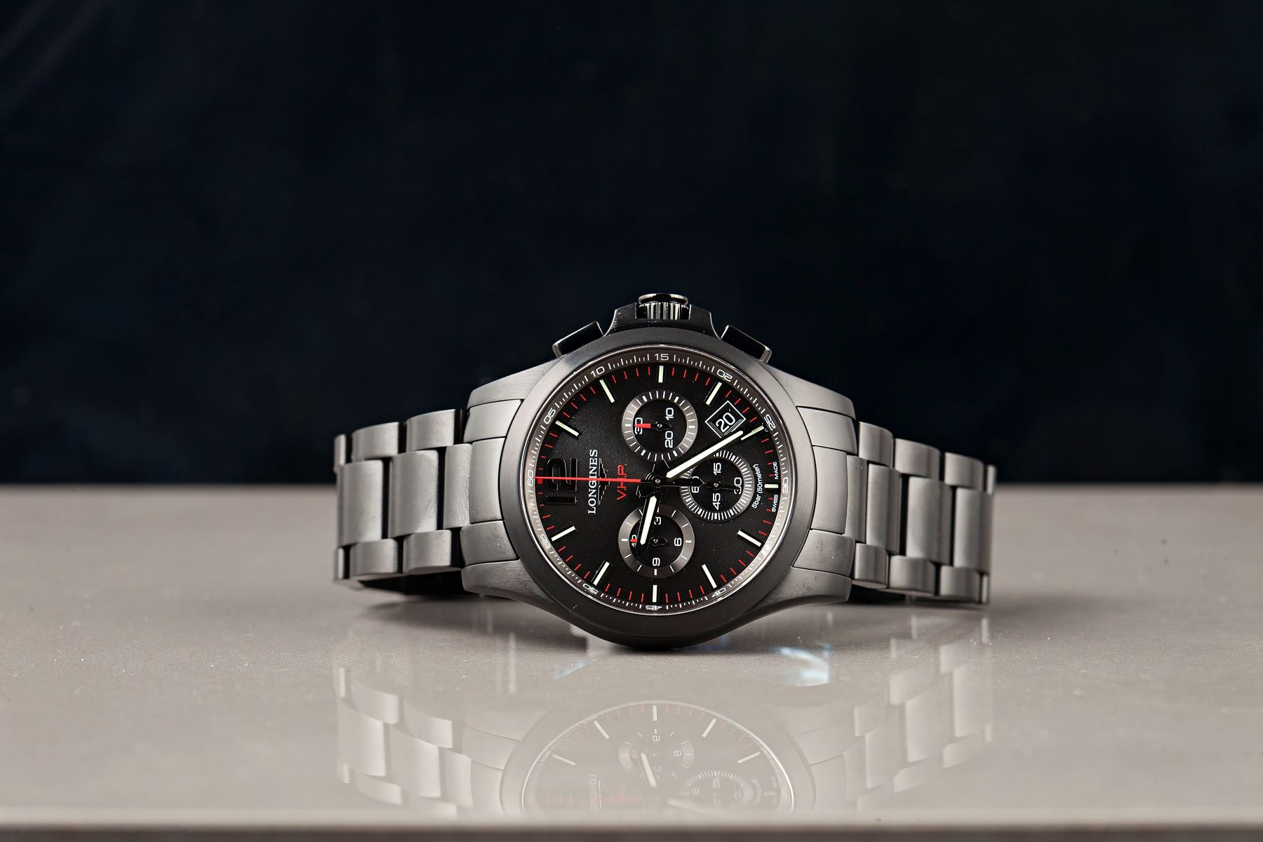 Longines Watches Guide Conquest V.H.P. Black Chronograph