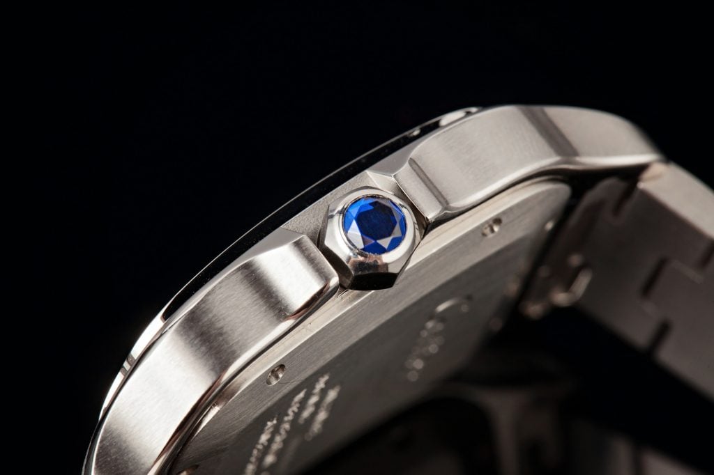 Cartier Santos Buying Guide Sapphire Crown