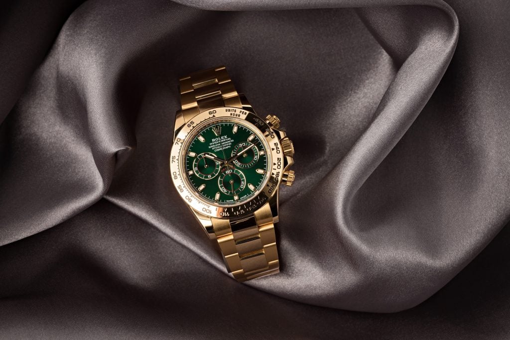 The One: The Rolex Daytona Reference 116508 in gold with a green dial