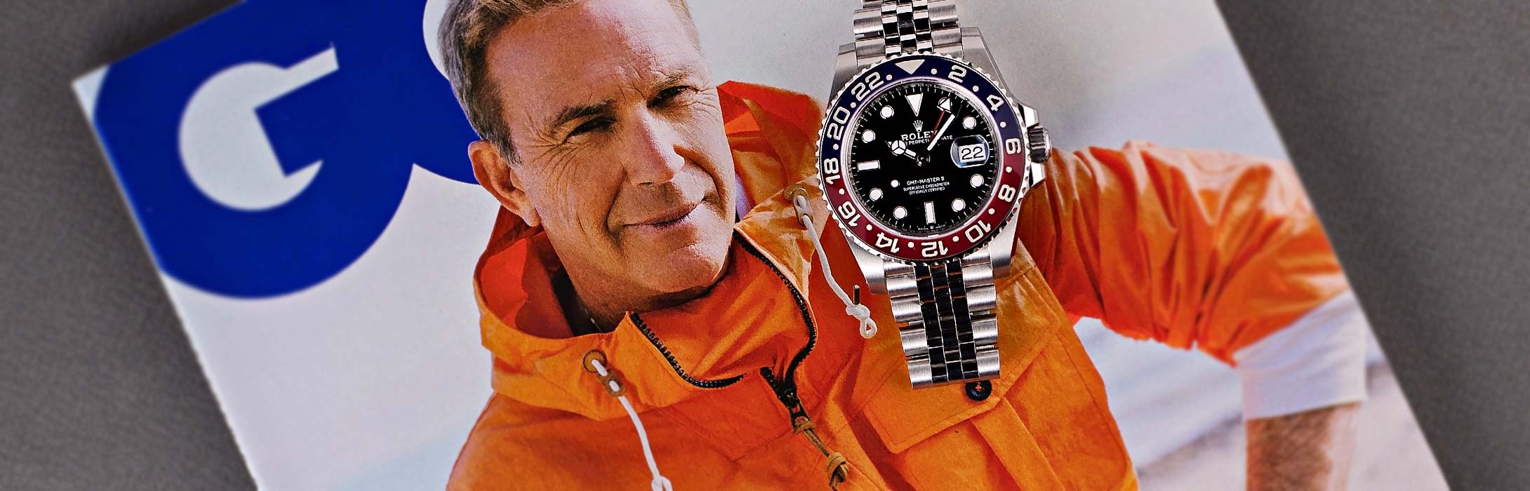 Kevin Costner’s Rolex “Pepsi” GMT on the Cover of GQ