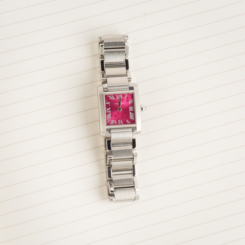 Red Limited Edition Cartier Tank Francaise