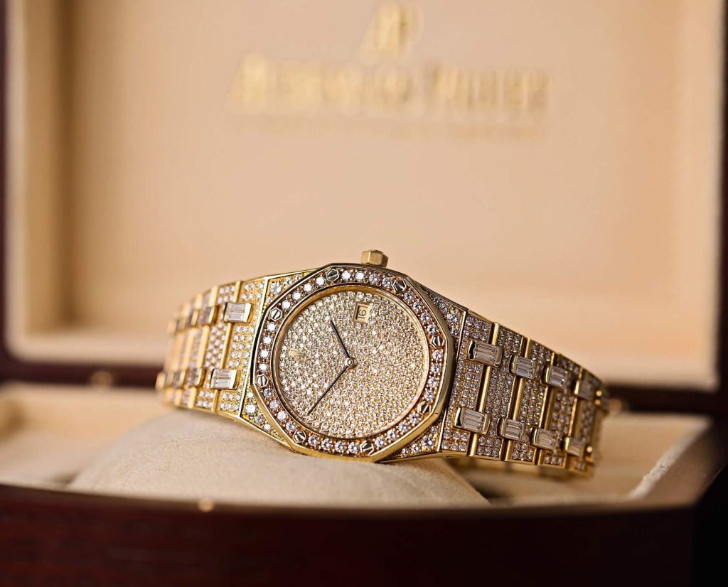 Audemars Piguet Royal Oak Diamond 56343 Iced Out Gold Watch 