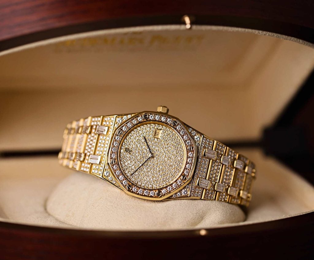 Gold Audemars Piguet Royal Oak Diamond Watch 56343