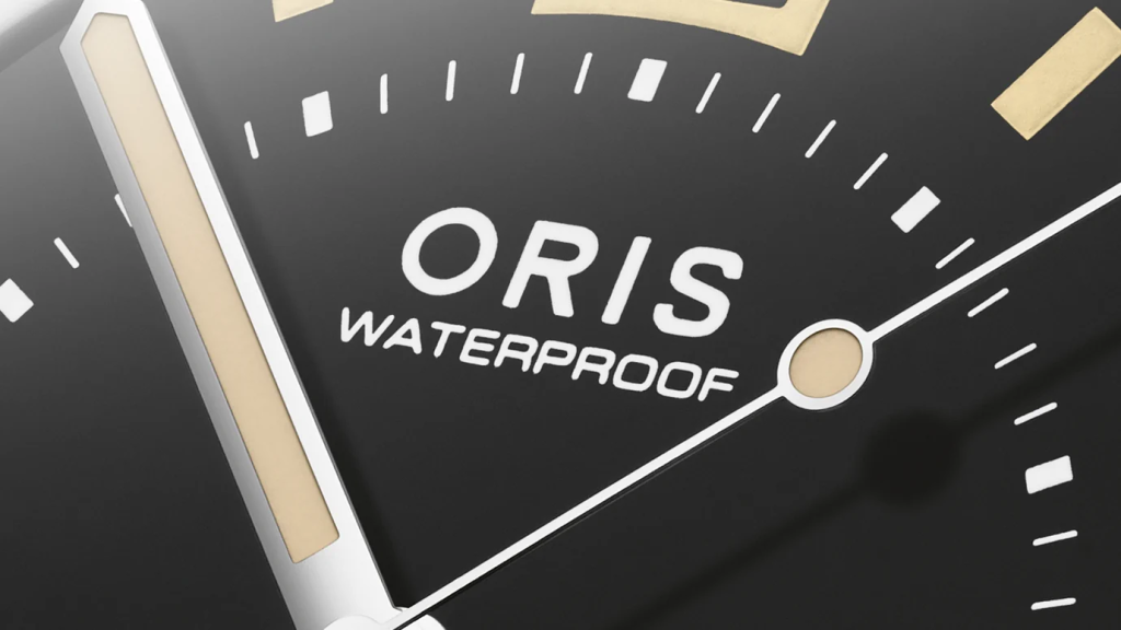 The Dial of an Oris Divers Sixty Five 60th Anniversary