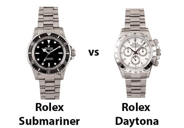rolex daytona vs submariner size