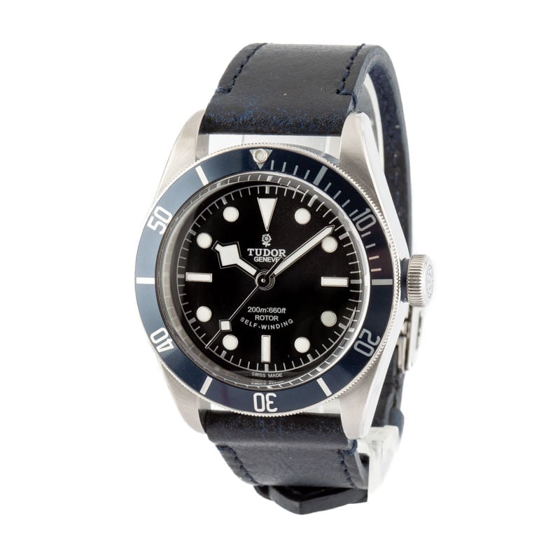 Tudor Black Bay 79220 Steel on Leather Strap