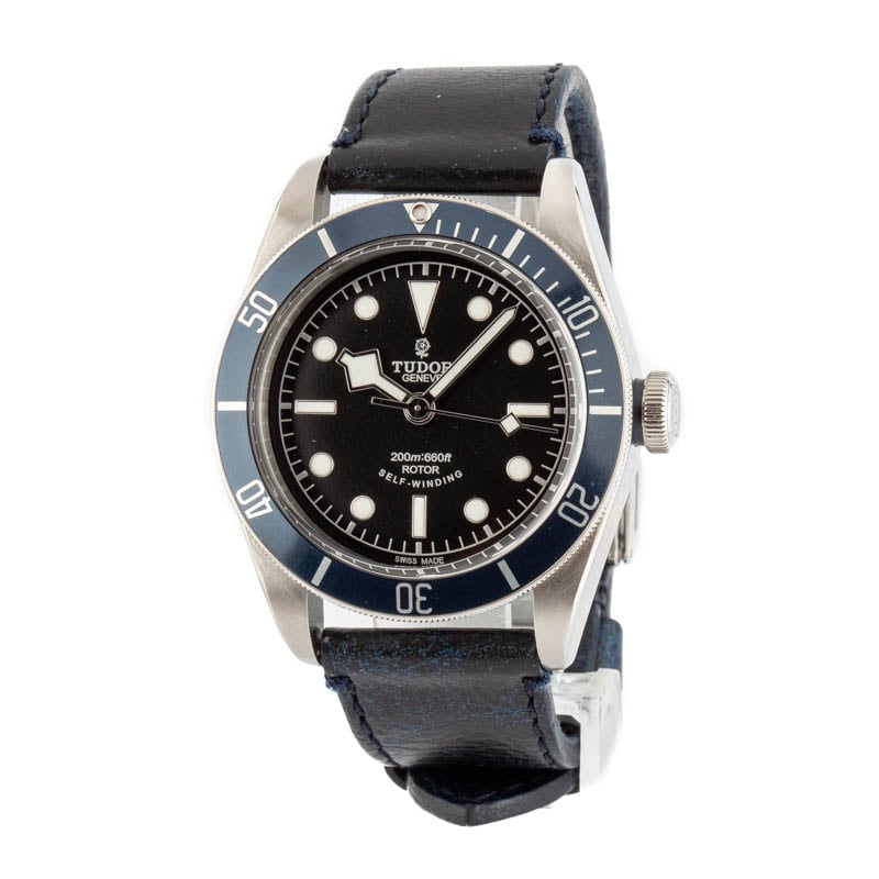 Tudor Black Bay 79220 Steel on Leather Strap