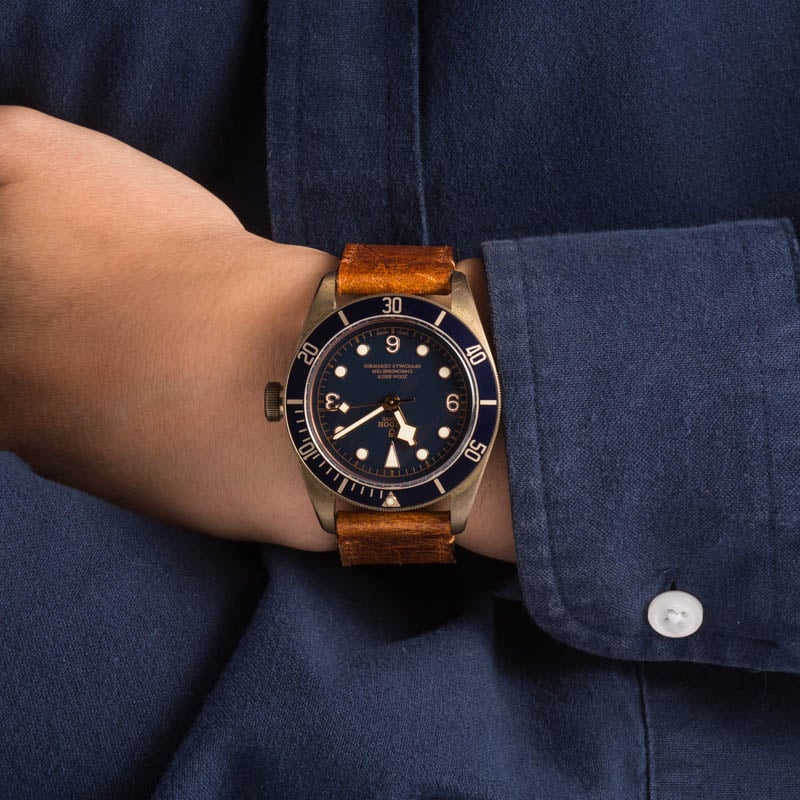 Tudor Heritage Black Bay Bronze 79250 Leather Strap