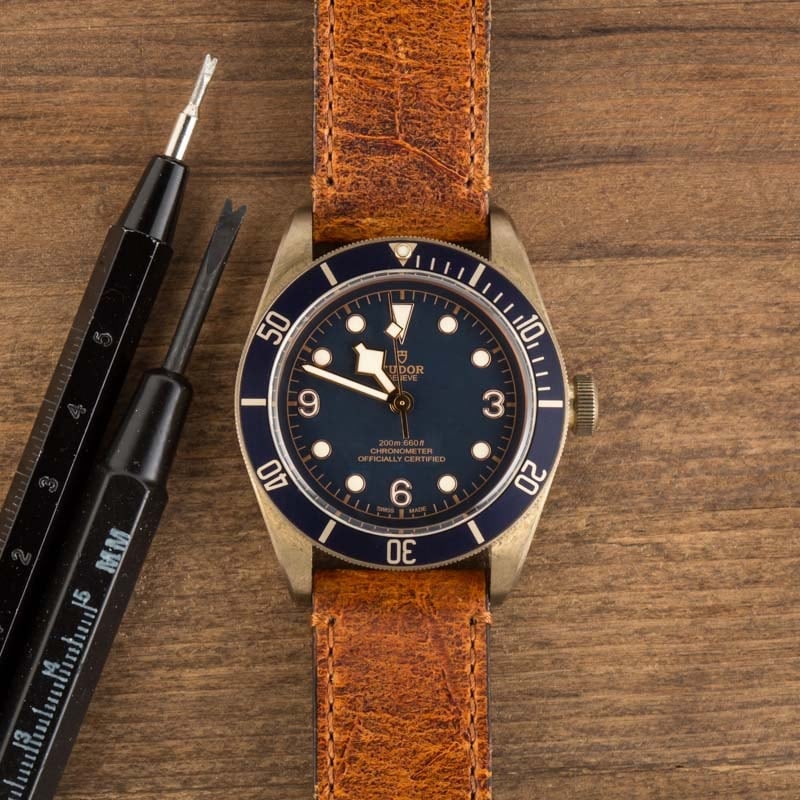 Tudor Heritage Black Bay Bronze 79250 Leather Strap