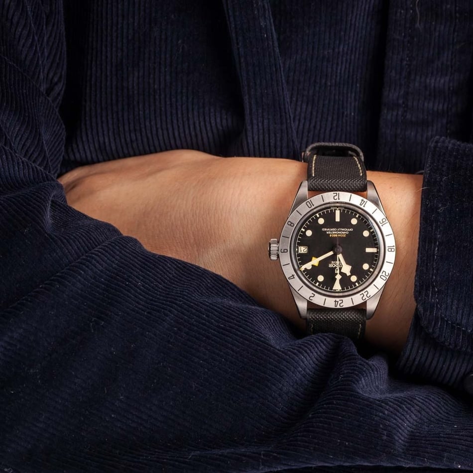 Tudor Black Bay Pro 79470 Stainless Steel on Hybrid Strap